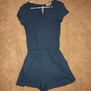 Blue, strappy romper
